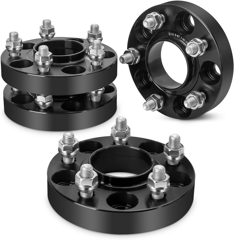 dynofit Store 5x4.5 Wheel Spacers 1 Inch for Hyundai Elantra, Sonat & Genesis Coupe, 67.1 Hub Centric 5x114.3 Bolt Pattern 25mm Tire Spacer Compatibility with Ford Fusion Escape Mazda Jeep Kia, M12x1.5 Stud - Image 1